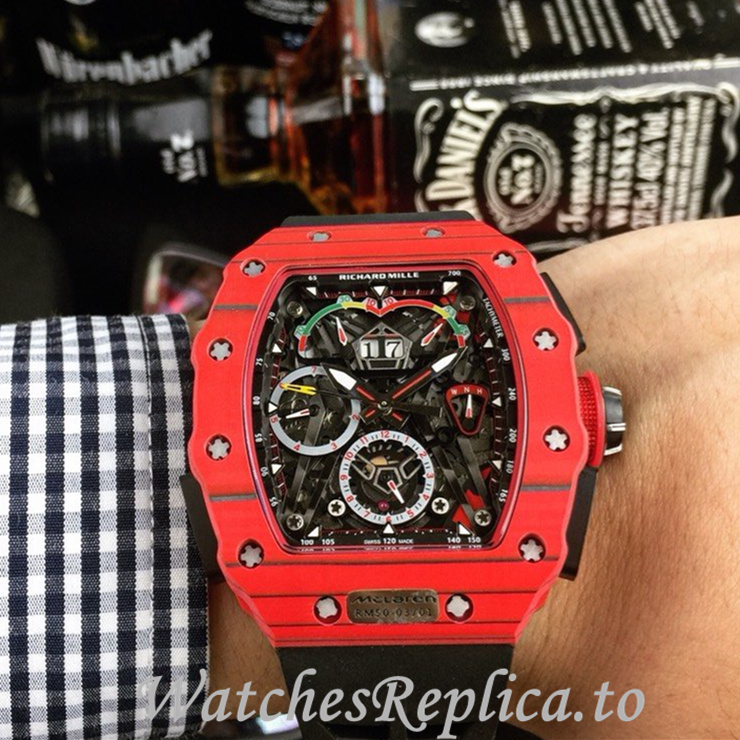 Richard Mille Replica RM011 Rubber strap 50MM - WatchesReplica.is