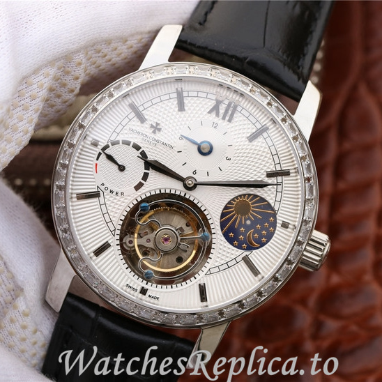 Patek Philippe Replica Complications Leather strap 42MM - WatchesReplica.is