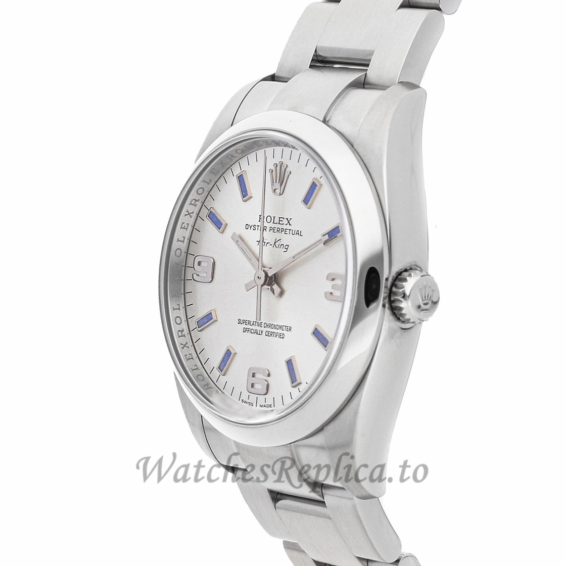 Rolex Replica Air King Ladies Stainless Steel 34mm 114200 - WatchesReplica.is