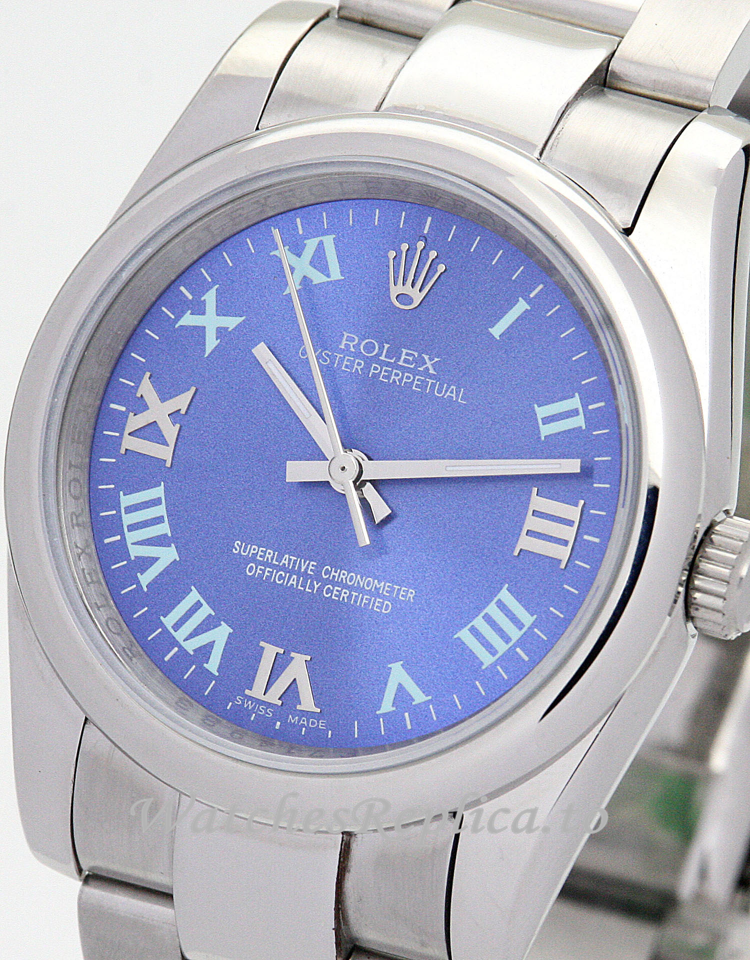 Rolex Lady Oyster Perpetual Blue Dial 177200-26 MM - WatchesReplica.is