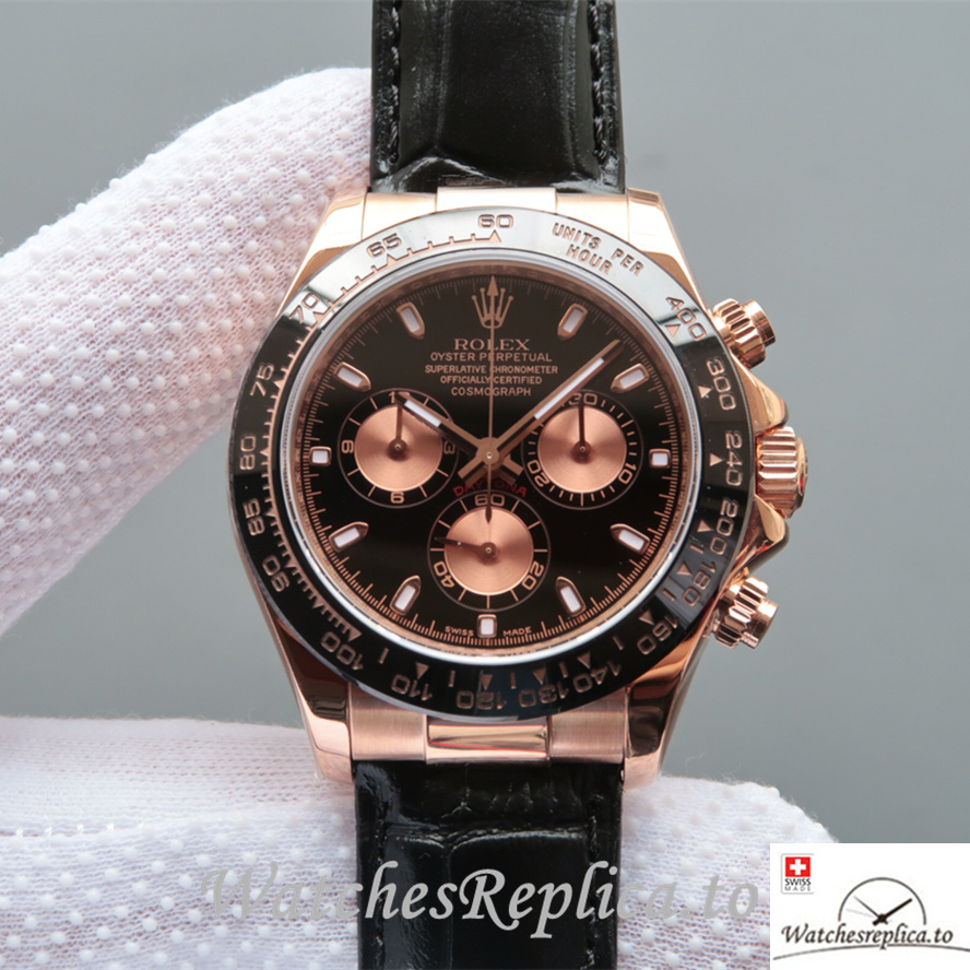 Swiss Rolex Daytona 116515LN-0008 Leather strap 40MM - WatchesReplica.is