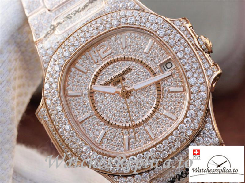 Swiss Patek Philippe Nautilus Jumbo Replica 7021/1R-001 Diamonds Strap 40MM - WatchesReplica.is