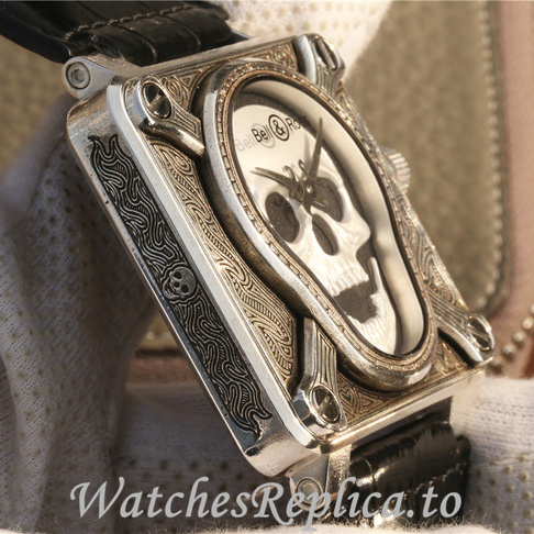 Bell Ross Replica Leather strap 46MM - WatchesReplica.is