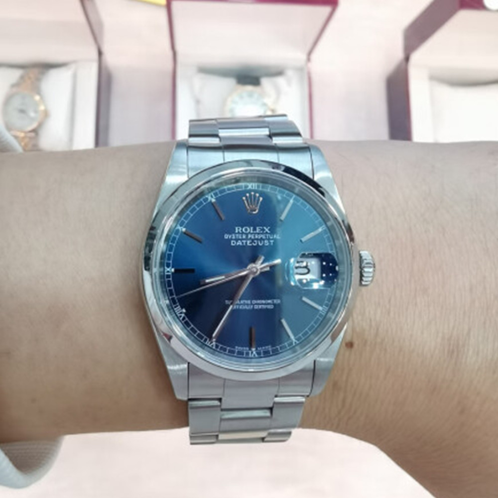 Rolex Datejust Blue Dial 16200 - WatchesReplica.is