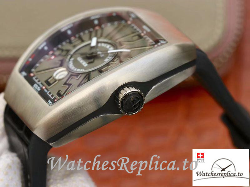 Swiss Franck Muller Vanguard Replica V45-03 Black Strap 45MM - WatchesReplica.is