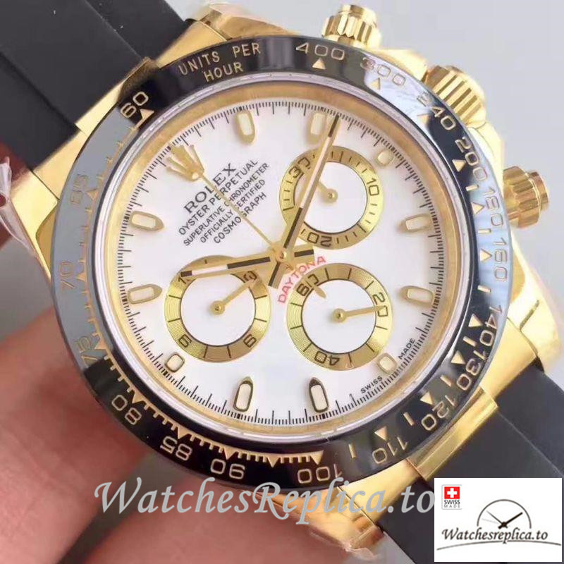 Swiss Rolex Daytona Cosmograph Replica 116518LN Rubber Strap 40MM - WatchesReplica.is