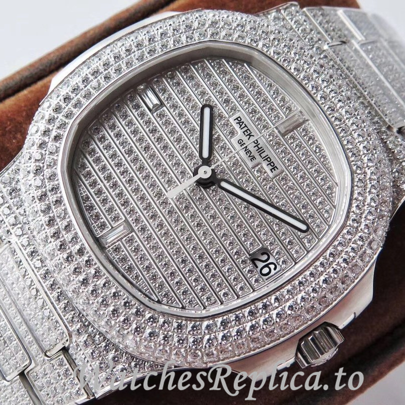 Patek Philippe Replica Nautilus 5719 White Gold strap 40MM - WatchesReplica.is