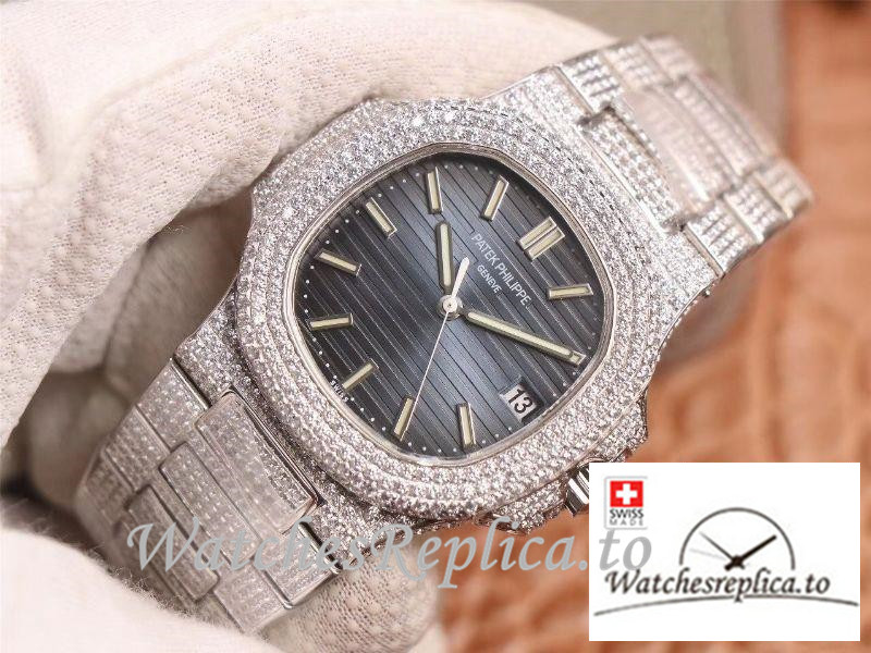 Swiss Patek Philippe Nautilus Replica 5719-10G Diamonds Bezel 40MM - WatchesReplica.is