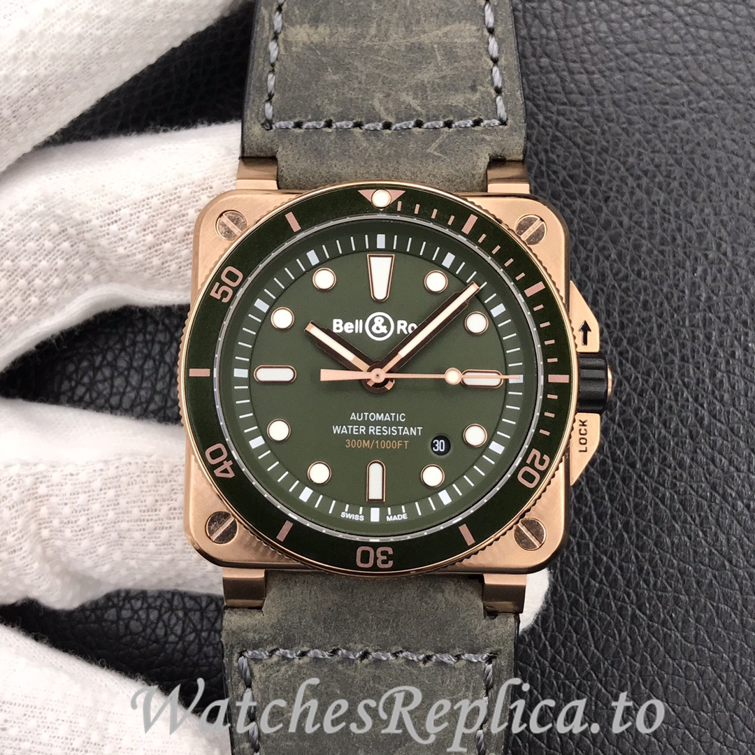 Bell Ross Replica BR 03 BR0392-CAMO-CE/SRB Leather strap 42MM - WatchesReplica.is