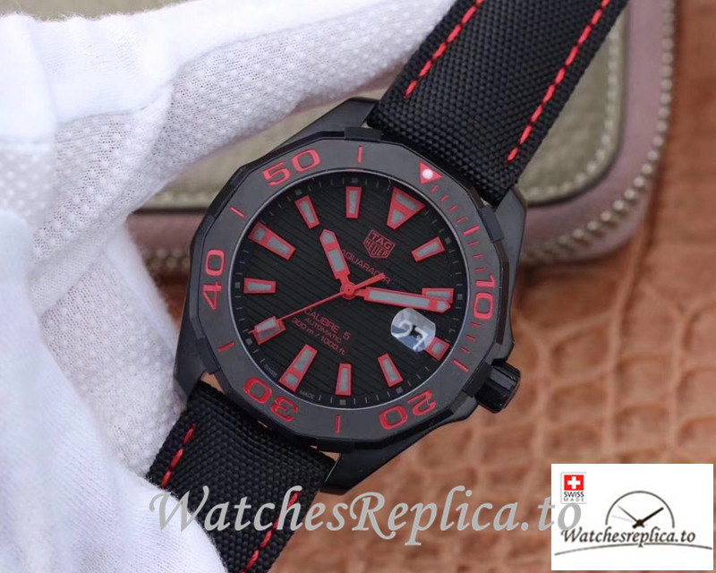 Swiss Tag Heuer Aquaracer Replica WAY208C.RHZ4937 Black Strap 41MM - WatchesReplica.is
