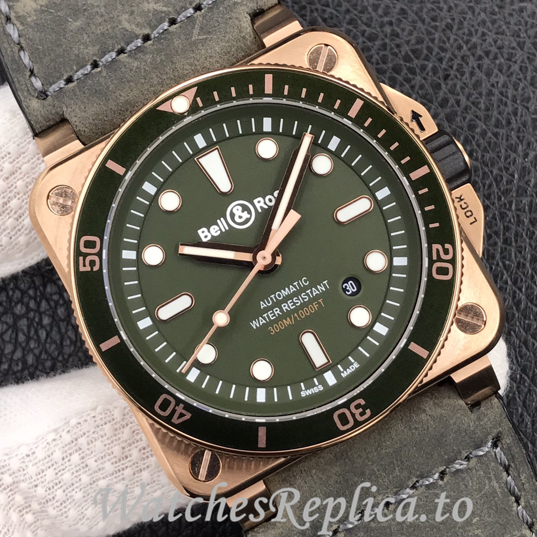 Bell Ross Replica BR 03 BR0392-CAMO-CE/SRB Leather strap 42MM - WatchesReplica.is