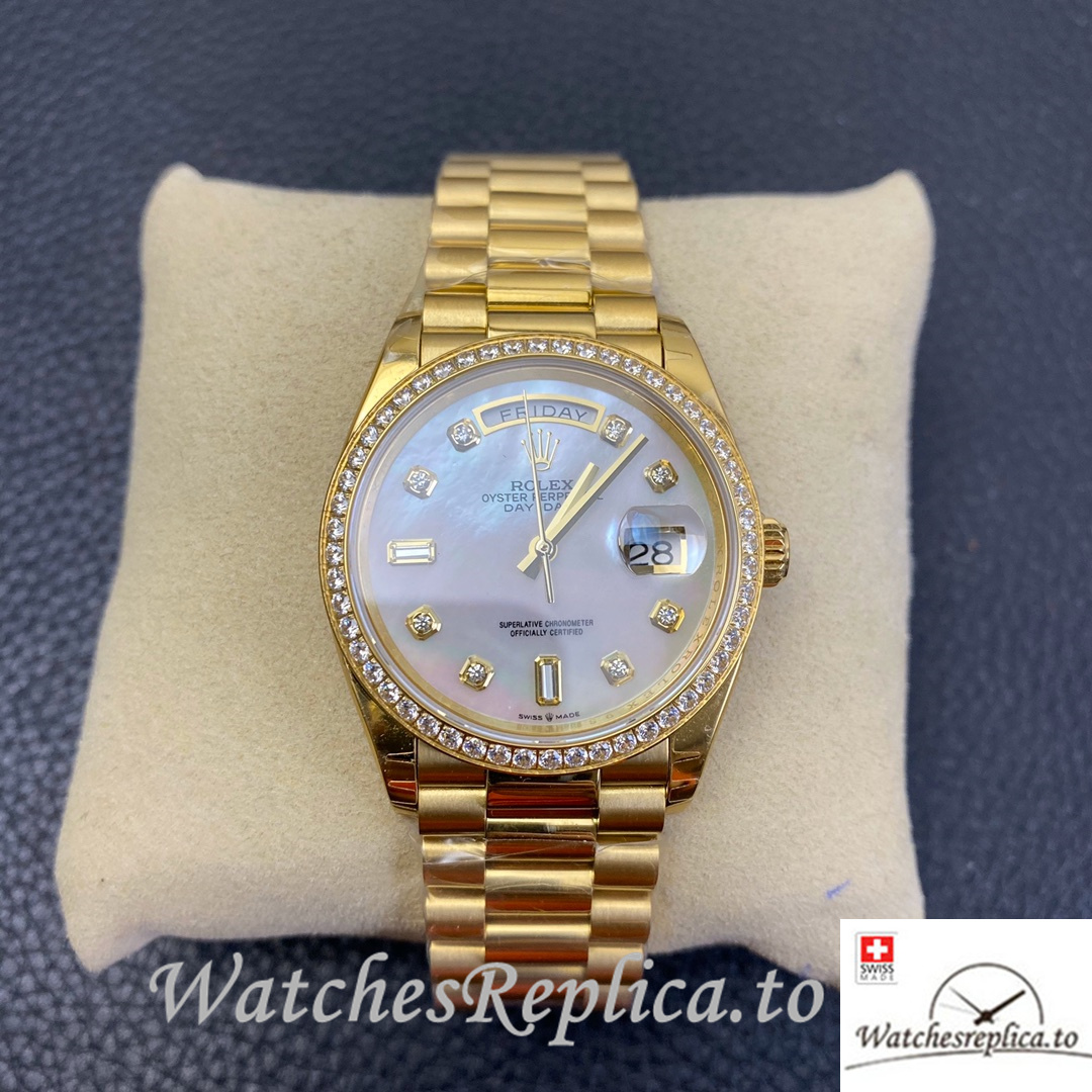 Swiss Rolex Datejust Replica 126233 Yellow Gold strap 36MM - WatchesReplica.is