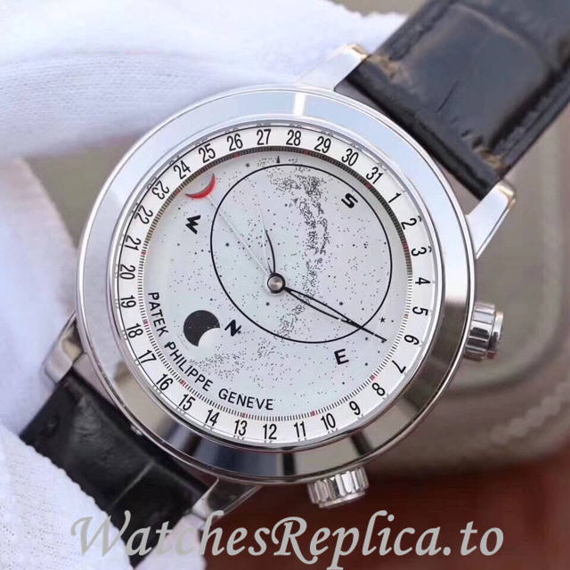 Patek Philippe Replica Complications 6102 Leather strap 44MM - WatchesReplica.is
