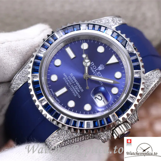 Swiss Rolex Submariner Replica 116610LV Rubber strap 40MM - WatchesReplica.is