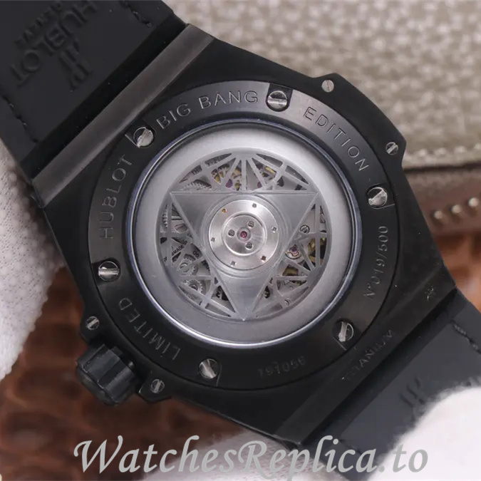 Hublot Replica Big Bang Sang Bleu Leather strap 45MM - WatchesReplica.is