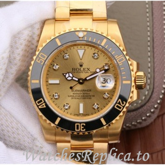 Swiss Rolex Submariner Replica 126618LN Yellow Gold strap 40MM - WatchesReplica.is
