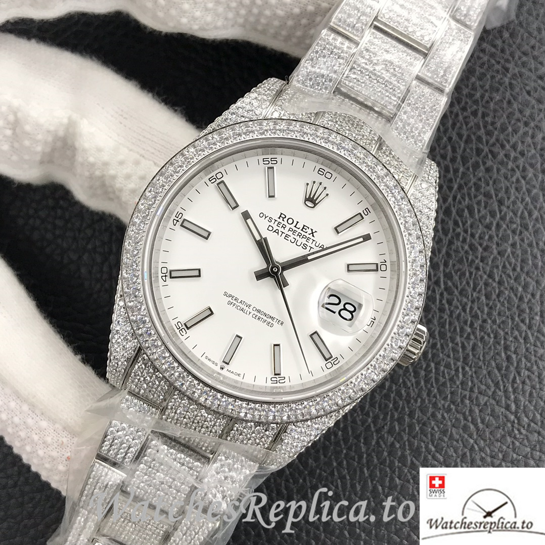 Swiss Rolex Datejust Replica Stainless steel strap 41MM - WatchesReplica.is