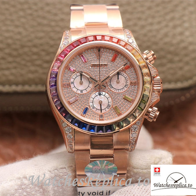 Swiss Rolex Daytona Replica 116595RBOW Rose Gold strap 40MM - WatchesReplica.is