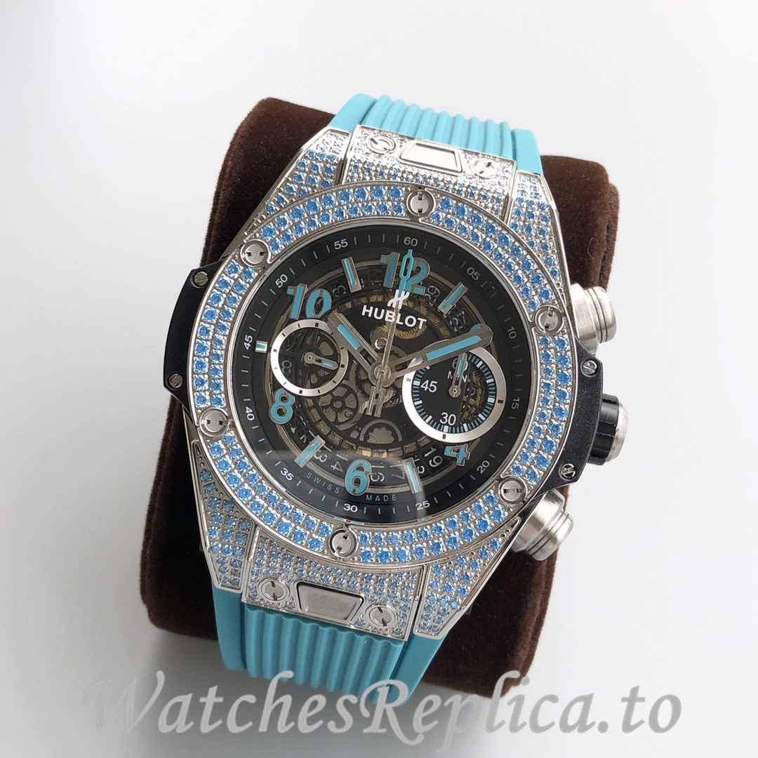 Hublot Replica Paraiba BIG BANG series Rubber strap 45MM - WatchesReplica.is