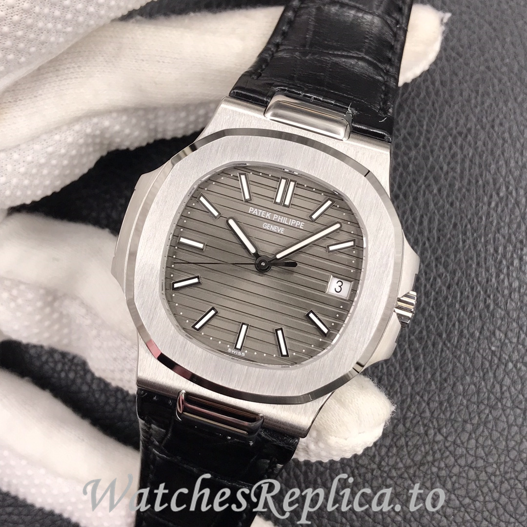 Patek Philippe Replica Nautilus 5711 Leather strap 40MM - WatchesReplica.is