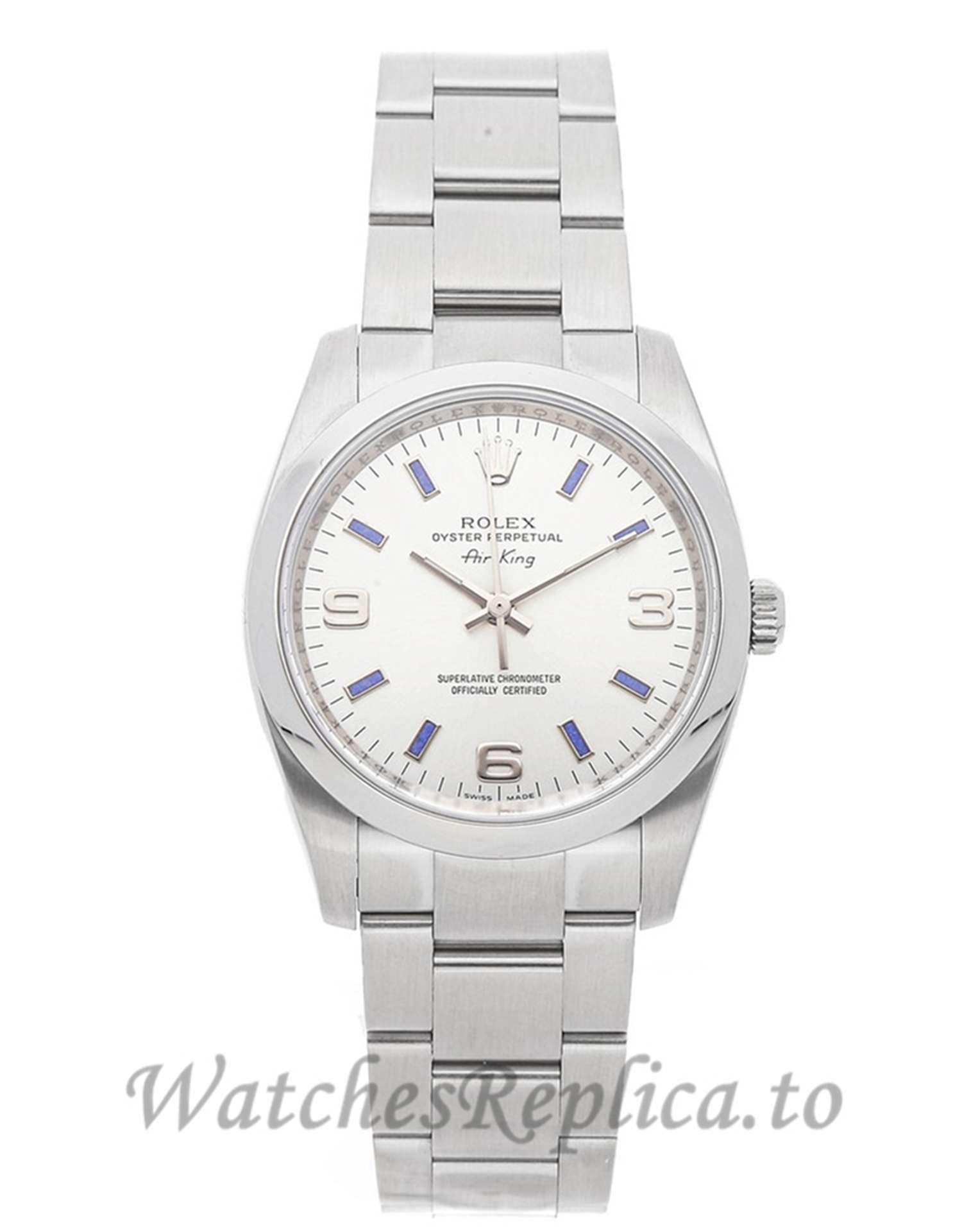 Rolex Replica Air King Ladies Stainless Steel 34mm 114200 - WatchesReplica.is