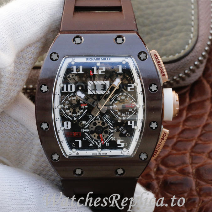 Richard Mille Replica RM011 Rubber strap 50MM - WatchesReplica.is
