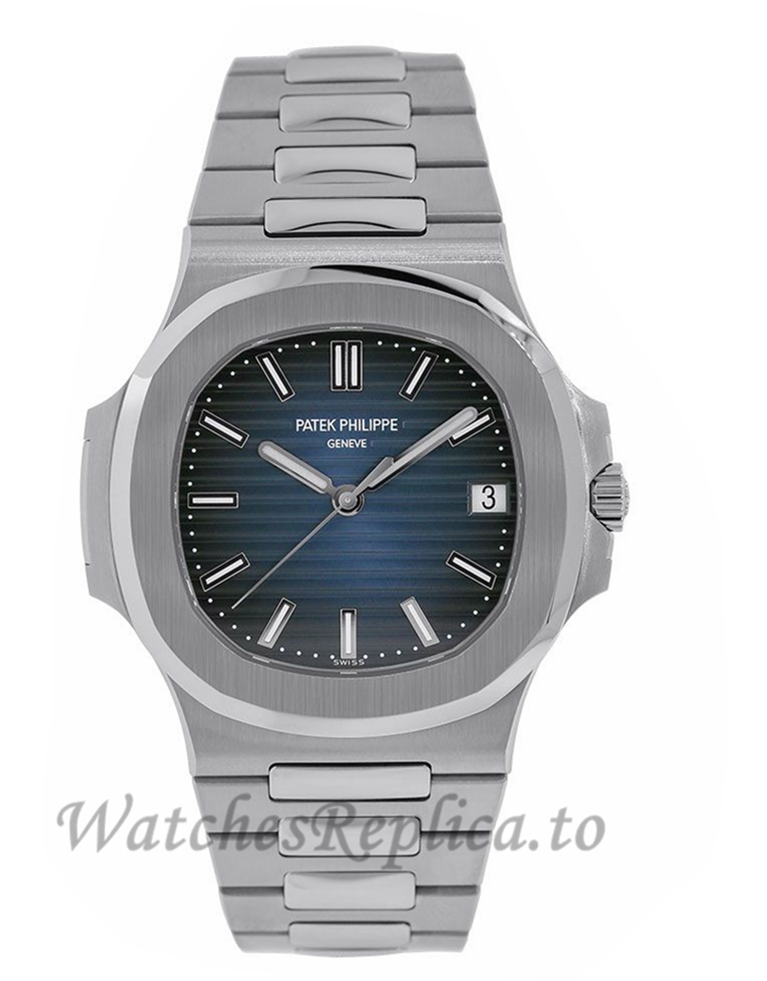 Patek Philippe Replica Nautilus Stainless Steel Blue Dial 40MM Watch 57111A010 - WatchesReplica.is