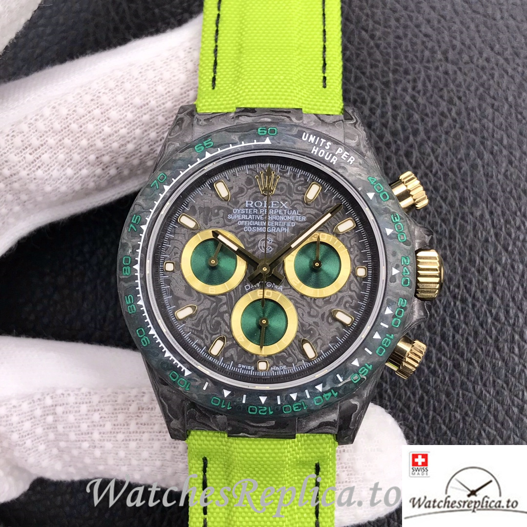 Swiss Rolex Daytona Replica Canvas strap 40MM Grey Dial - WatchesReplica.is