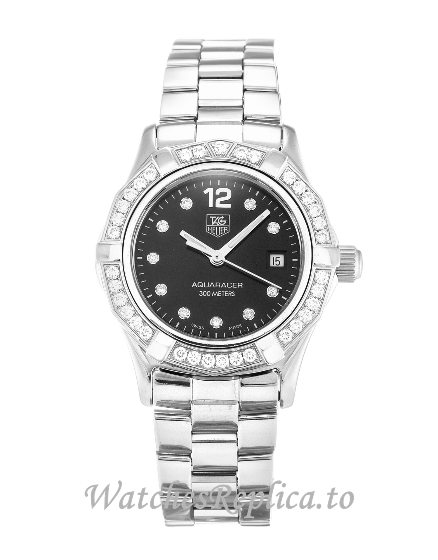 Tag Heuer Aquaracer Black Diamond Dial WAF141D.BA0813 27 MM - WatchesReplica.is