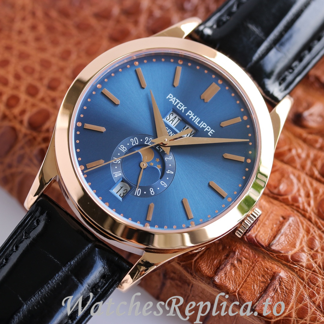 Patek Philippe Replica Complications 5205R Leather strap 38.5MM - WatchesReplica.is