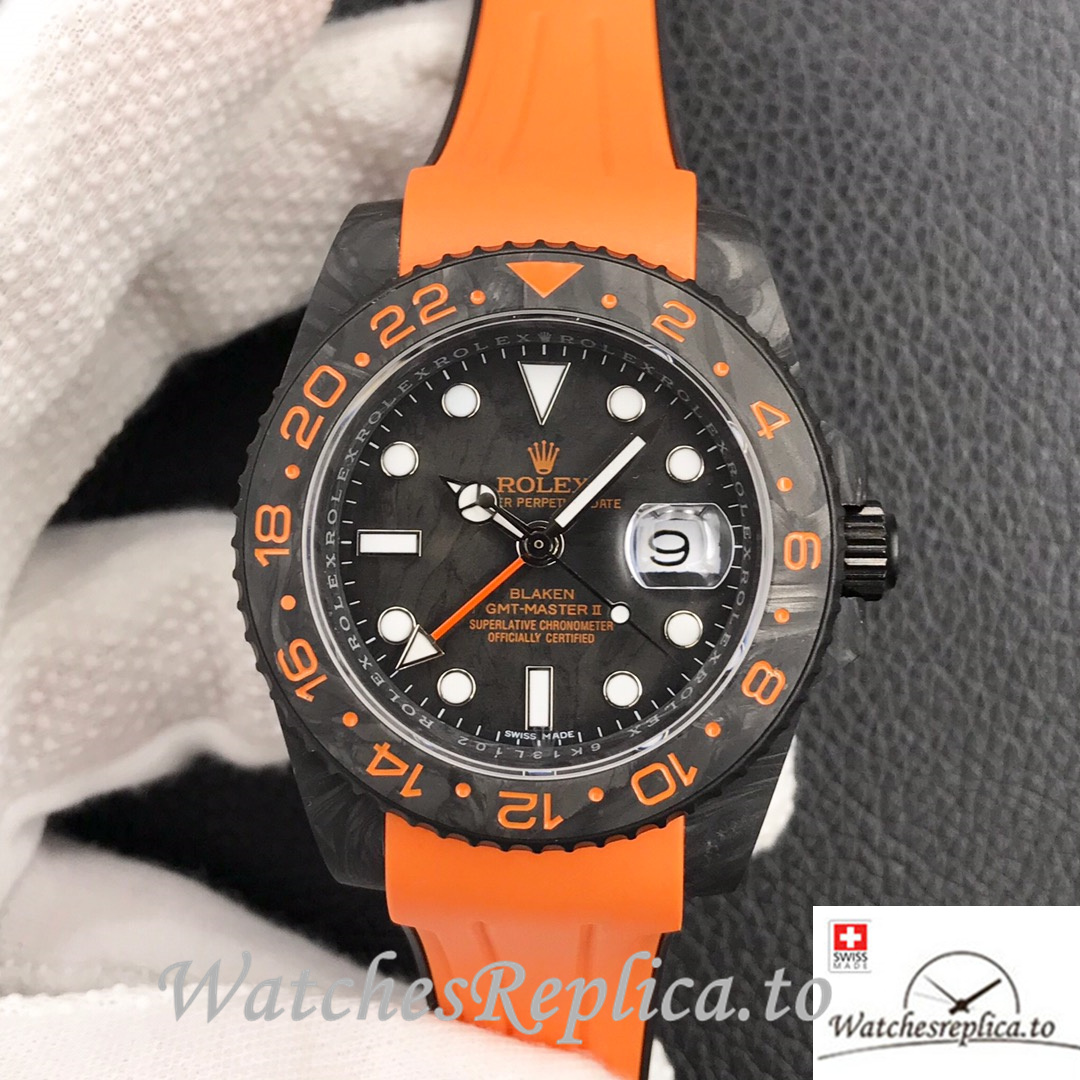 Swiss Rolex GMT-Master Replica Rubber strap 40MM - WatchesReplica.is