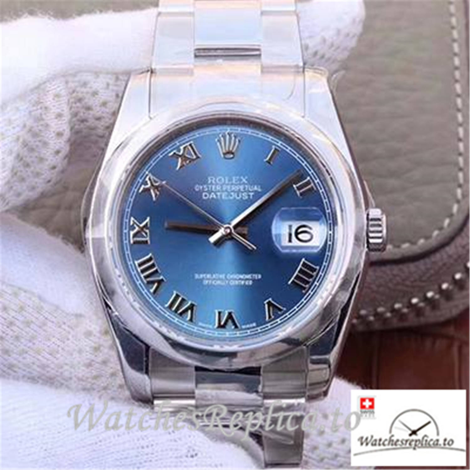 Swiss Rolex Datejust Replica 116334 Blue Dial 36MM - WatchesReplica.is