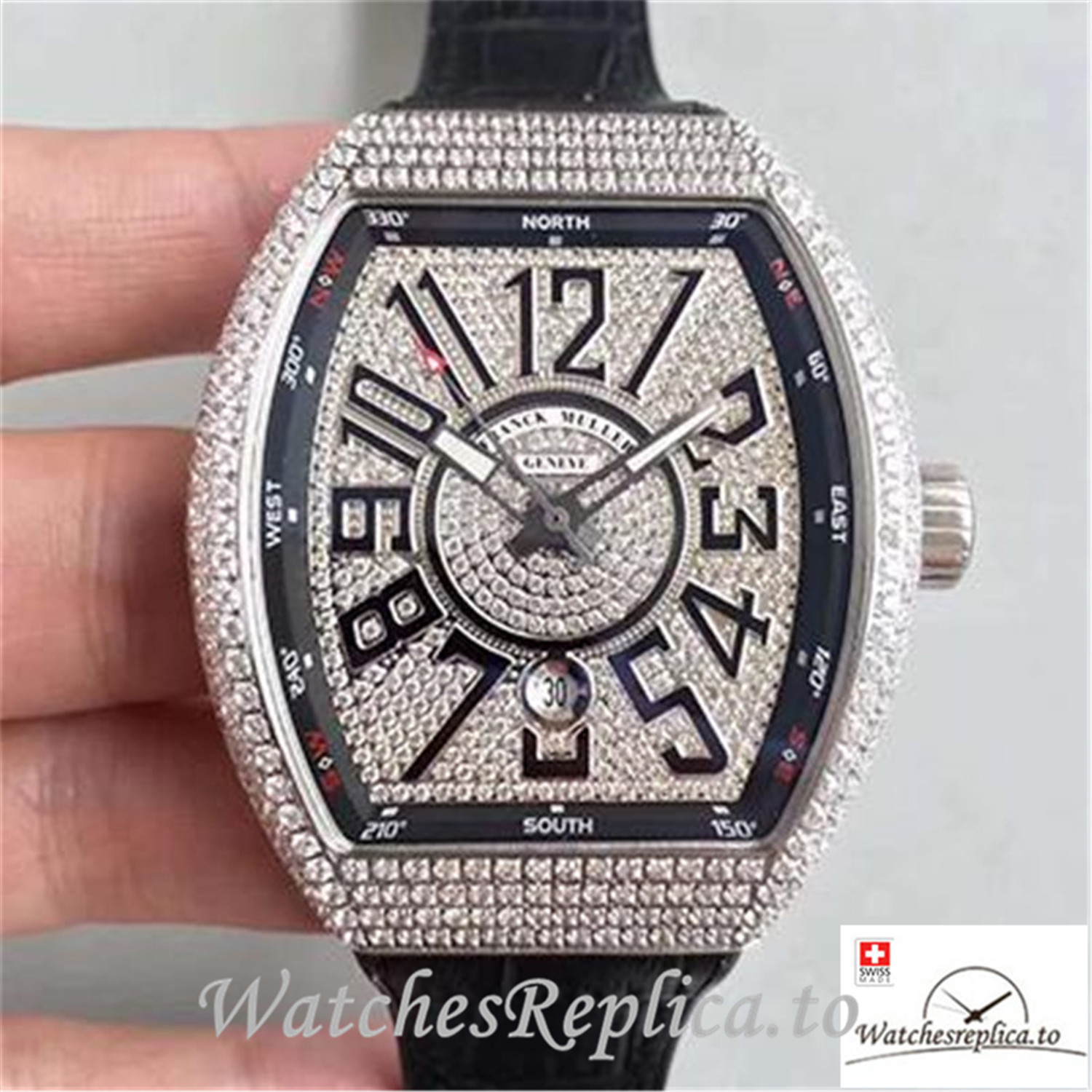 Swiss Franck Muller Replica 8880 SC DT 001 Black Strap 42MMx 46.5MM x 16MM - WatchesReplica.is