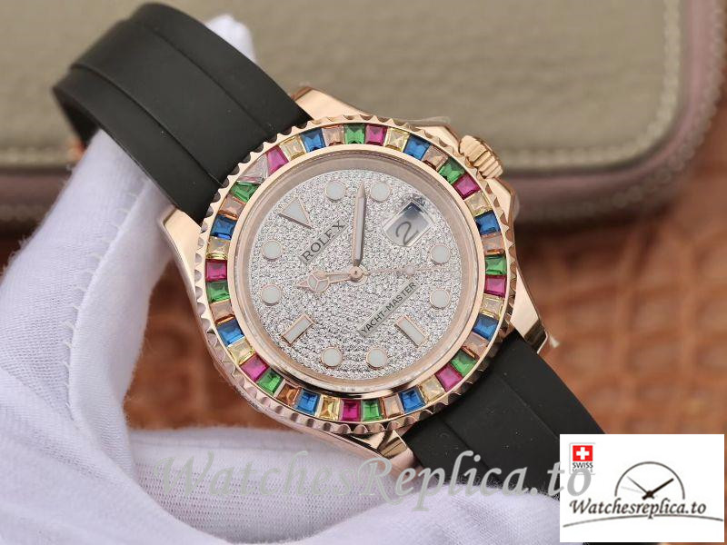 Swiss Rolex Oyster Perpetual Replica 116695 Black Strap 40MM - WatchesReplica.is