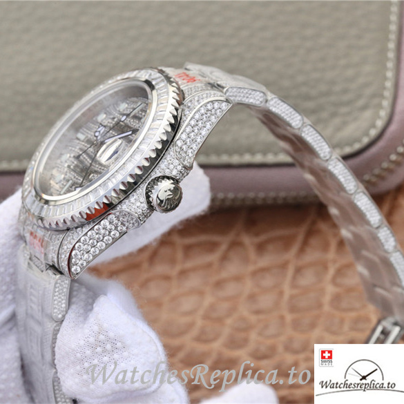 Swiss Rolex GMT-Master Replica 116769TBR-74779B White Gold and Diamonds strap 40MM - WatchesReplica.is