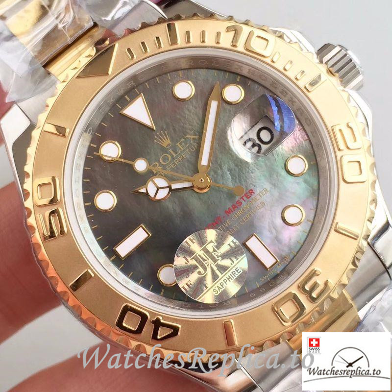 Swiss Rolex Yacht Master Replica 116621 001 Rose Gold Bezel 40MM - WatchesReplica.is