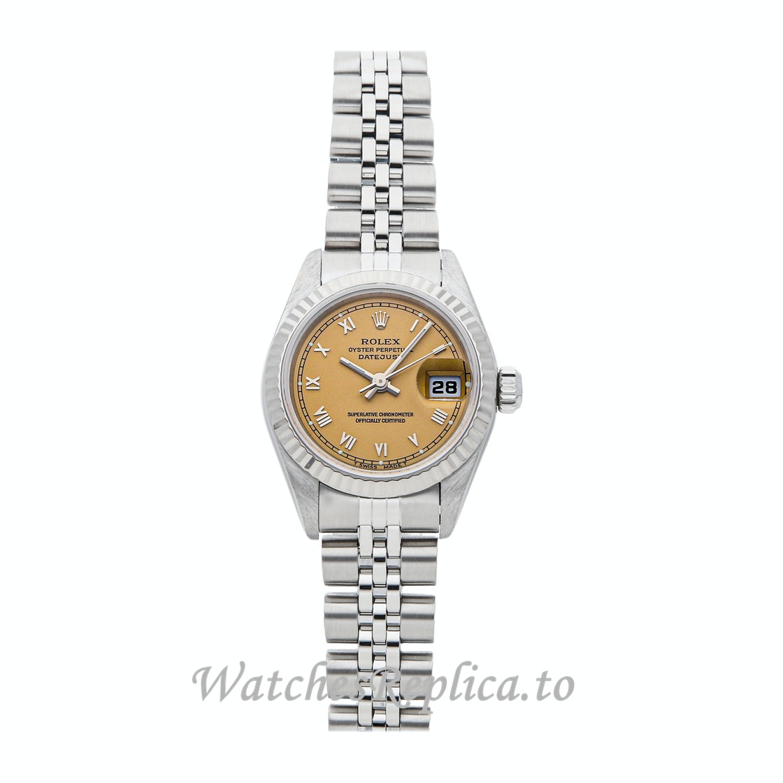 Replica Rolex Datejust 69174 26MM Champagne Dial Ladies Watch - WatchesReplica.is
