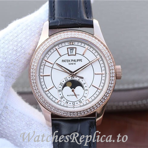 Patek Philippe Replica Complications 5205G-001 Leather strap 40MM - WatchesReplica.is