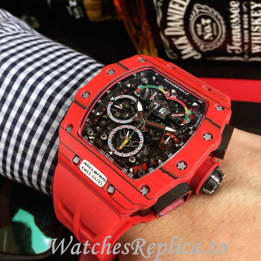 Richard Mille Replica RM011 Rubber strap 50MM - WatchesReplica.is