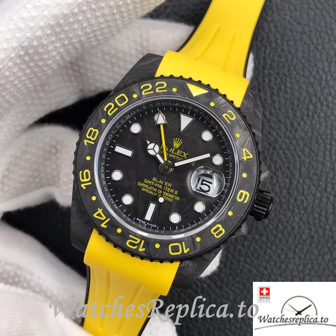 Swiss Rolex GMT-Master Replica Rubber strap 40MM - WatchesReplica.is