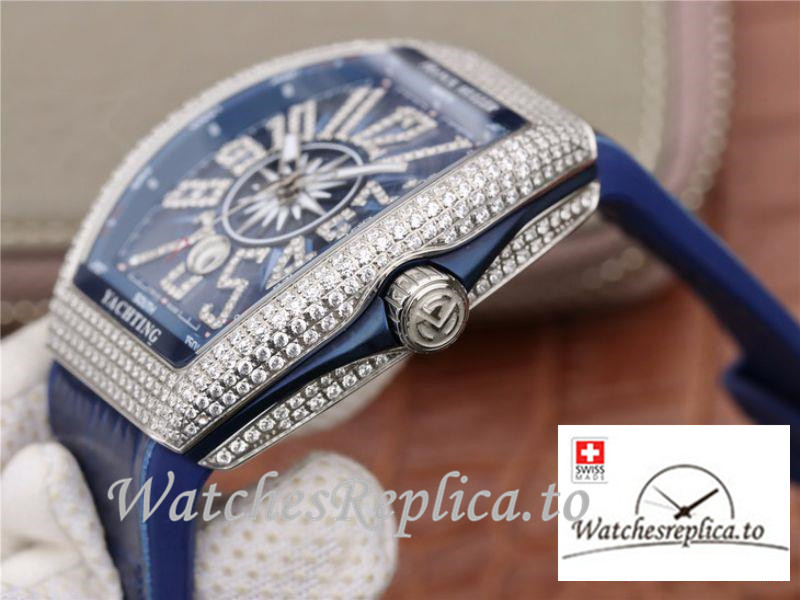 Swiss Franck Muller Vanguard Replica V45.SC.DT.AC.BL Blue Strap 44 MM × 54 MM - WatchesReplica.is