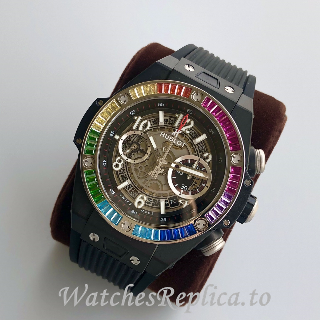 Hublot Replica Big Bang Gypsophila Chronograph v2 Rubber strap 45MM - WatchesReplica.is