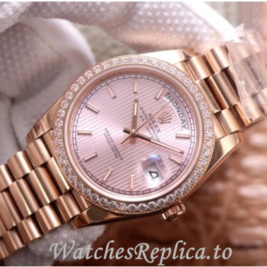 Swiss Rolex Day Date Replica 228345 Rose Gold strap 40MM - WatchesReplica.is