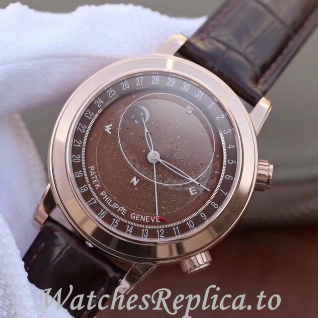 Patek Philippe Replica Complications 6102 Leather strap 44MM - WatchesReplica.is