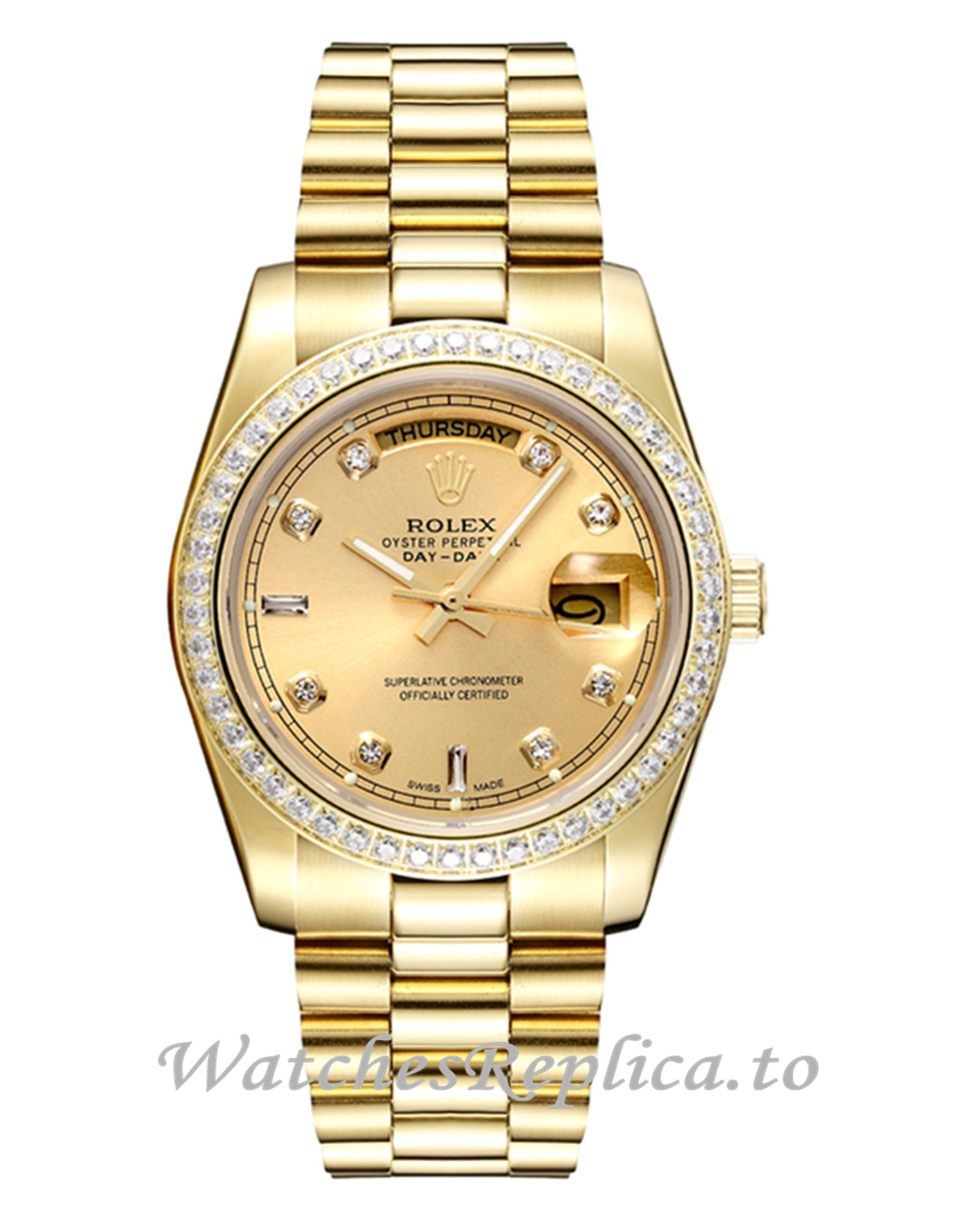 Rolex Day Date 128348RBR Replica Watch 40MM - WatchesReplica.is