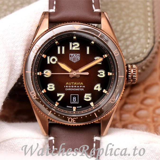 Tag Heuer Replica Autavia Leather strap 42MM - WatchesReplica.is