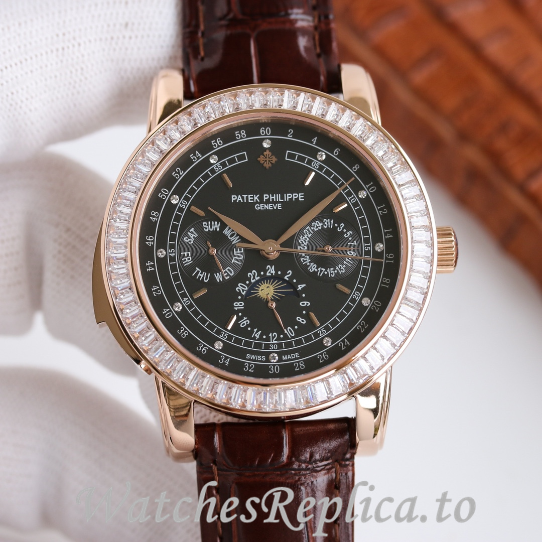 Patek Philippe Replica Complications 5073P Leather strap 42MM - WatchesReplica.is