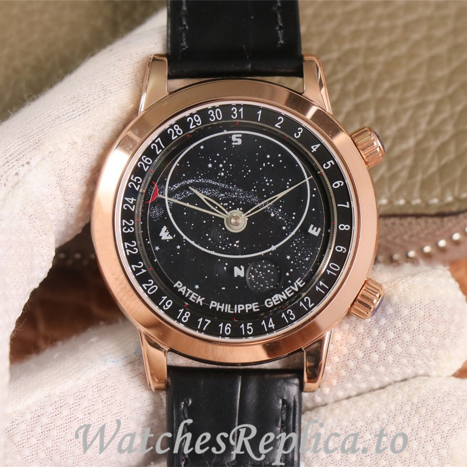 Patek Philippe Replica Complications 6104 Leather strap 44MM - WatchesReplica.is