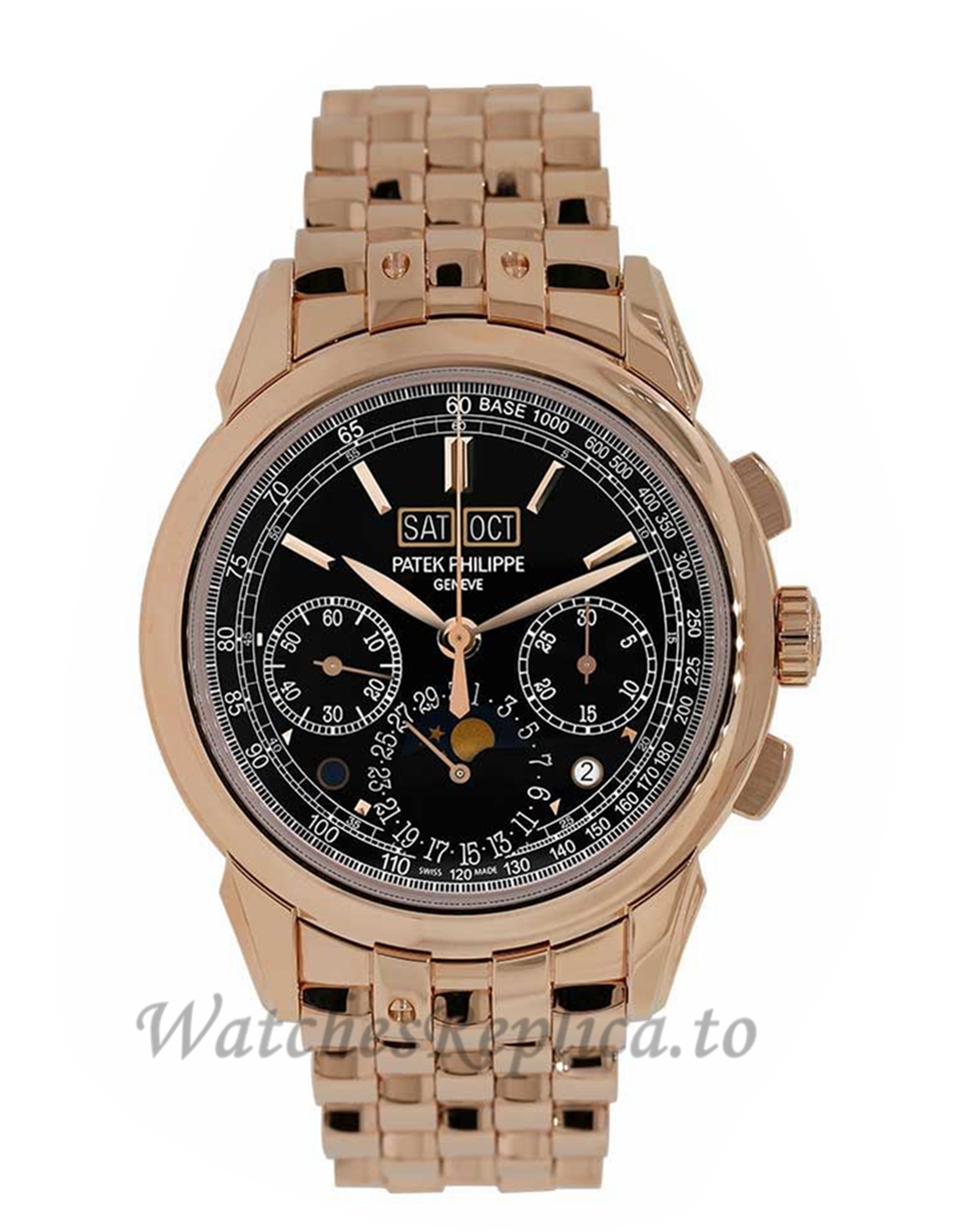 Patek Philippe Replica Grand Complications Rose Gold Chronograph 41MM Watch 527001R001 - WatchesReplica.is