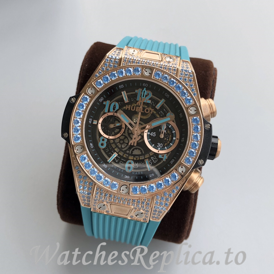 Hublot Replica Paraiba BIG BANG series Rubber strap 45MM - WatchesReplica.is